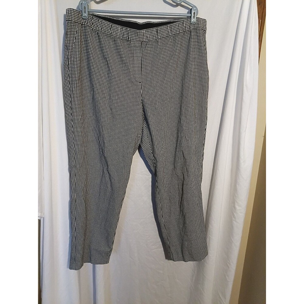 J.Jill Plus Size 24 Black/White Gingham Pull On Pants. Comfy Work or Date Pants
